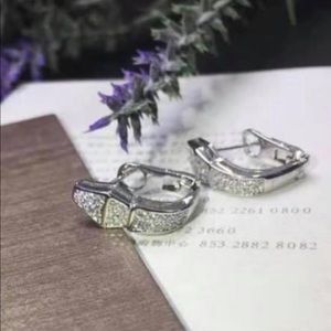 Silver pave serpent earrings